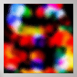 Weihnachtsbaumlichter durch das mattierte Fenster Poster