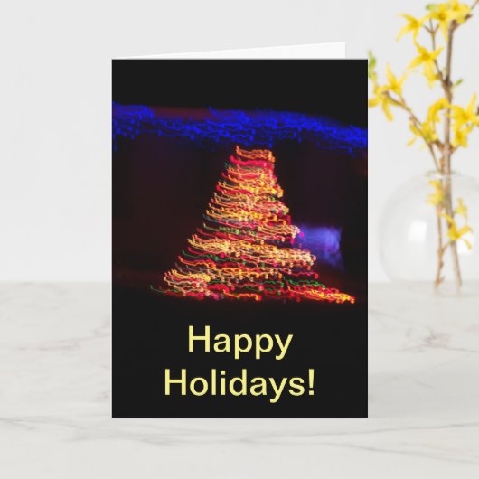 Weihnachtsbaumlichter Karte (Gelbe Blume)