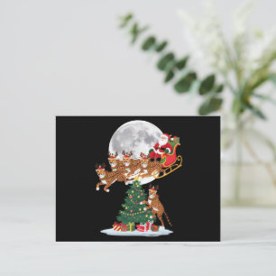 Weihnachtsbaumlichter Lustiger Santa reitet auf Ge Feiertagspostkarte