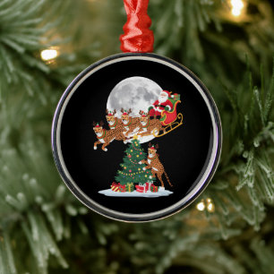 Weihnachtsbaumlichter Lustiger Santa reitet auf Ge Ornament Aus Metall