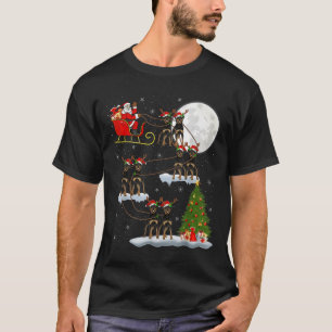 Weihnachtsbaumlichter Lustiger Santa reitet auf Ro T-Shirt