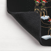 Weihnachtsbaumlichter Lustiger Weihnachtsmann reit Mousepad (Ecke)