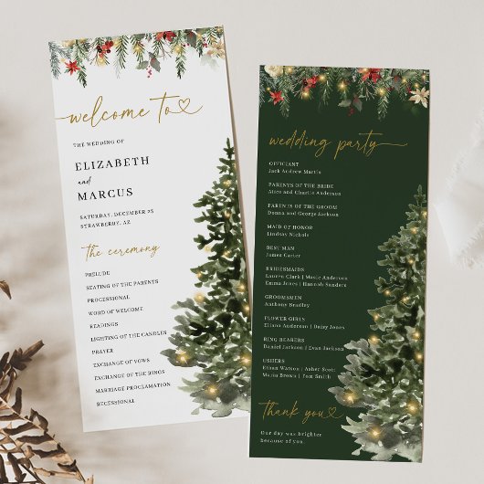 Weihnachtsbaumlichter Tannen Winter Hochzeitsprogr Programm