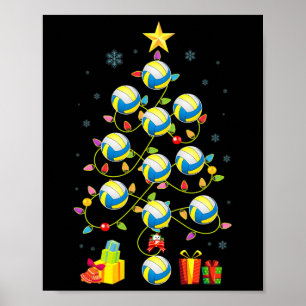 Weihnachtsbaumlichter Volleyball Ball Weihnachtsma Poster