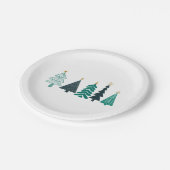 Weihnachtsbaumlinie Papierplatte Pappteller (Schrägansicht)