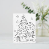 Weihnachtsbaummädchen-Färbung Postkarte (Stehend Vorderseite)