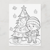 Weihnachtsbaummädchen-Färbung Postkarte (Vorderseite)