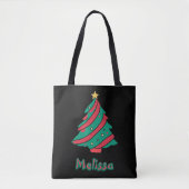Weihnachtsbaummädchen Name Black Shopping Tasche (Vorderseite)