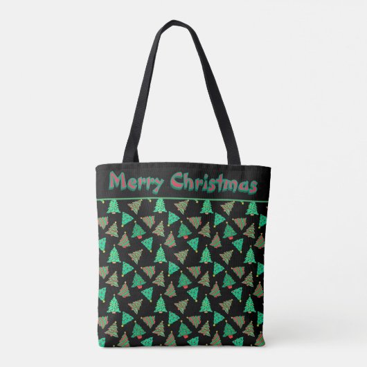 Weihnachtsbaummädchen Name Black Shopping Tasche (Rückseite)