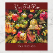 Weihnachtsbaummagie frohe Ferien Weinetikett (Einzelnes Label)