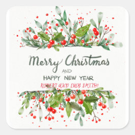 Weihnachtsbaummagie Quadratischer Aufkleber