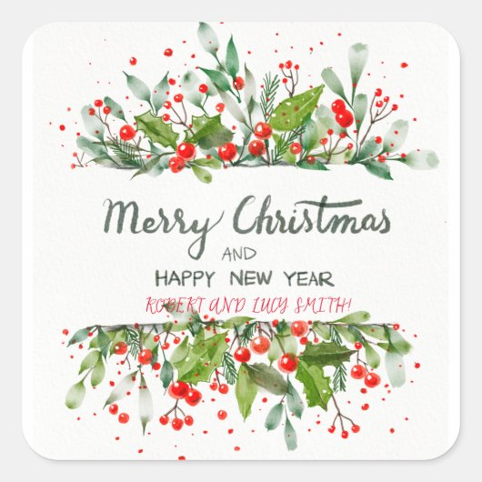 Weihnachtsbaummagie Quadratischer Aufkleber (Vorderseite)