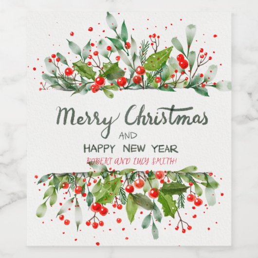 Weihnachtsbaummagie Weinetikett (Einzelnes Label)