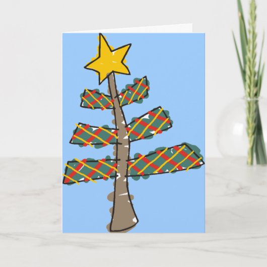 Weihnachtsbaummalerei Feiertagskarte (Vorderseite)