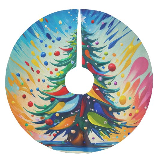 Weihnachtsbaummalerei Polyester Weihnachtsbaumdecke (Vorderseite)