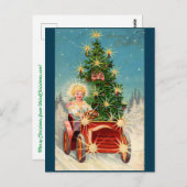 Weihnachtsbaummann im Auto Postkarte (Vorne/Hinten)
