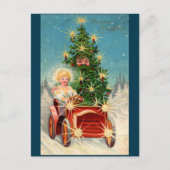 Weihnachtsbaummann im Auto Postkarte (Vorderseite)
