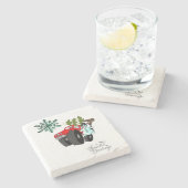 WeihnachtsbaumMarble Stone Untersetzer, Snowman Tr Steinuntersetzer (Seitenansicht)