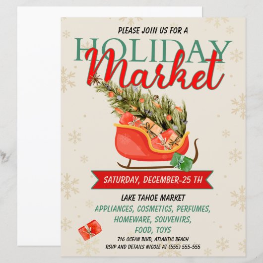 Weihnachtsbaummarkt Einladung (Vorne/Hinten)