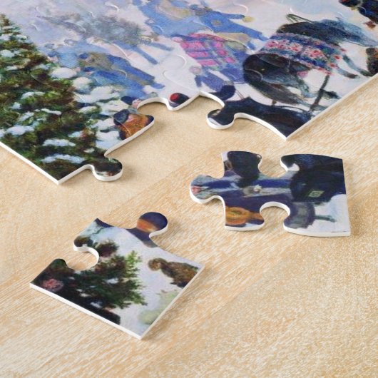 Weihnachtsbaummarkt in Russland (Boris Kustodiev) Puzzle (Seite)