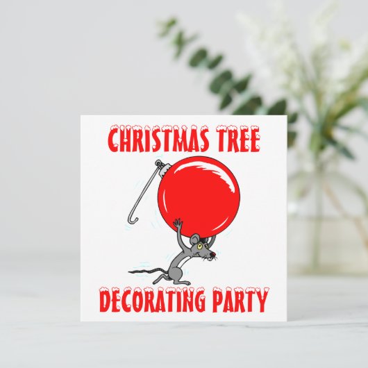 Weihnachtsbaummäuse Spaß Einladung (Stehend Vorderseite)