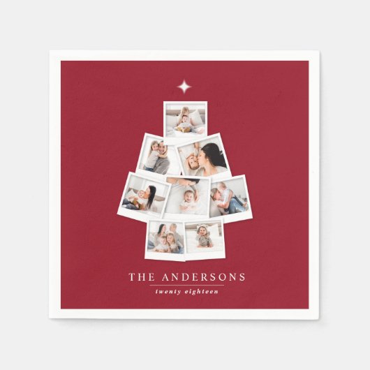 Weihnachtsbaummehrtage Foto Serviette (Vorderseite)