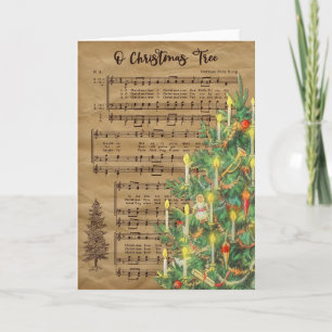 Weihnachtsbaummusik im Vintage - Weihnachtskarte Feiertagskarte