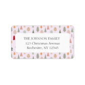 Weihnachtsbaummuster Adressaufkleber (Vorne)