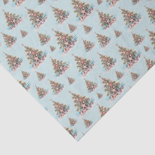 Weihnachtsbaummuster am Strand Seidenpapier (Ausschnitt)
