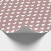 Weihnachtsbaummuster auf Lila Geschenkpapier (Ecke)