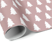 Weihnachtsbaummuster auf Lila Geschenkpapier (Rolleneckpunkt)
