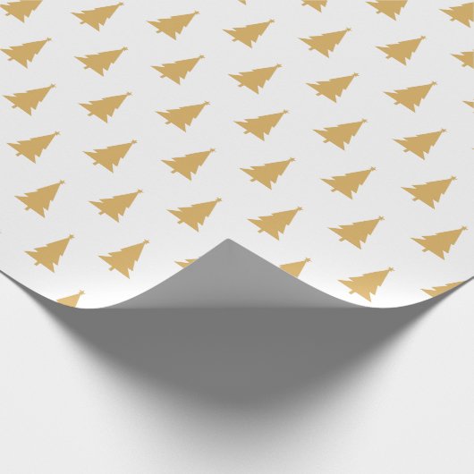Weihnachtsbaummuster auf Weiß Geschenkpapier (Ecke)