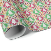 Weihnachtsbaummuster aus dem 19. Jahrhundert. Geschenkpapier (Rolleneckpunkt)