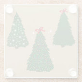 Weihnachtsbaummuster aus festem Tan Glasuntersetzer (Rückseite)