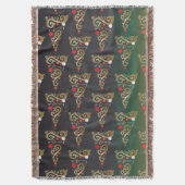 Weihnachtsbaummuster aus grünem Gold Decke (Vorderseite Vertikal)