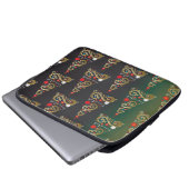 Weihnachtsbaummuster aus grünem Gold Laptopschutzhülle (Vorne Knopf)