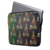 Weihnachtsbaummuster aus grünem Gold Laptopschutzhülle (Vorderseite Links)