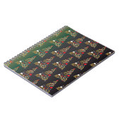 Weihnachtsbaummuster aus grünem Gold Notizblock (Linke Seite)