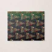 Weihnachtsbaummuster aus grünem Gold Puzzle (Horizontal)