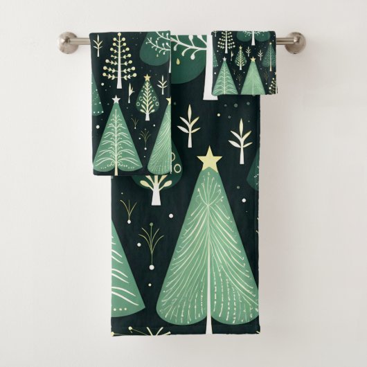 Weihnachtsbaummuster Badhandtuch Set (Insitu)