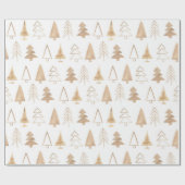 Weihnachtsbaummuster | Beige | Minimalistisch Geschenkpapier (Flach)