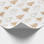Weihnachtsbaummuster | Beige | Minimalistisch Geschenkpapier (Ecke)