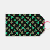 Weihnachtsbaummuster | Benutzerdefiniertes Schwarz Geschenkanhänger (Vorderseite (Horizontal))