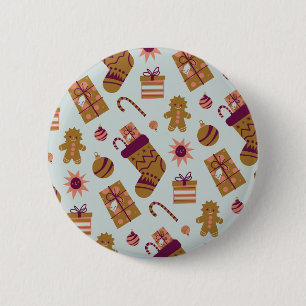 Weihnachtsbaummuster Button