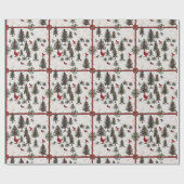 Weihnachtsbaummuster des Roten Kardinals Geschenkpapier (Flach)