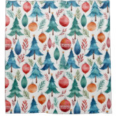 Weihnachtsbaummuster Duschvorhang (Vorderseite)