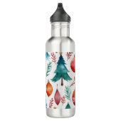 Weihnachtsbaummuster Edelstahlflasche (Rechts)