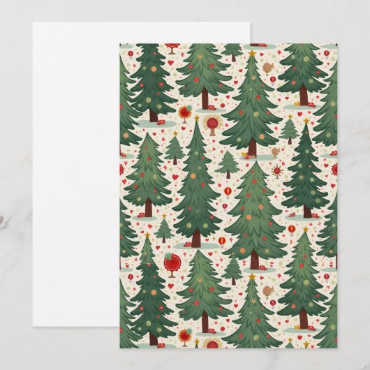 Weihnachtsbaummuster Einladung (Vorne/Hinten)