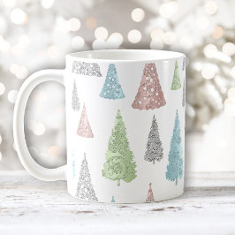 Weihnachtsbaummuster Eleganter Glitzer Pastel Kaffeetasse