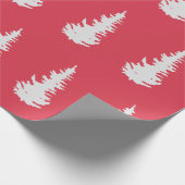 Weihnachtsbaummuster Elegantes Rotes Weißes Gesche Geschenkpapier (Ecke)